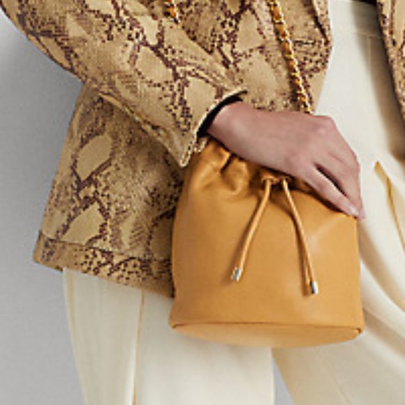 Ralph Lauren Women's Nappa Leather Bucket Buff Bag, NWT - Picture 6 of 6